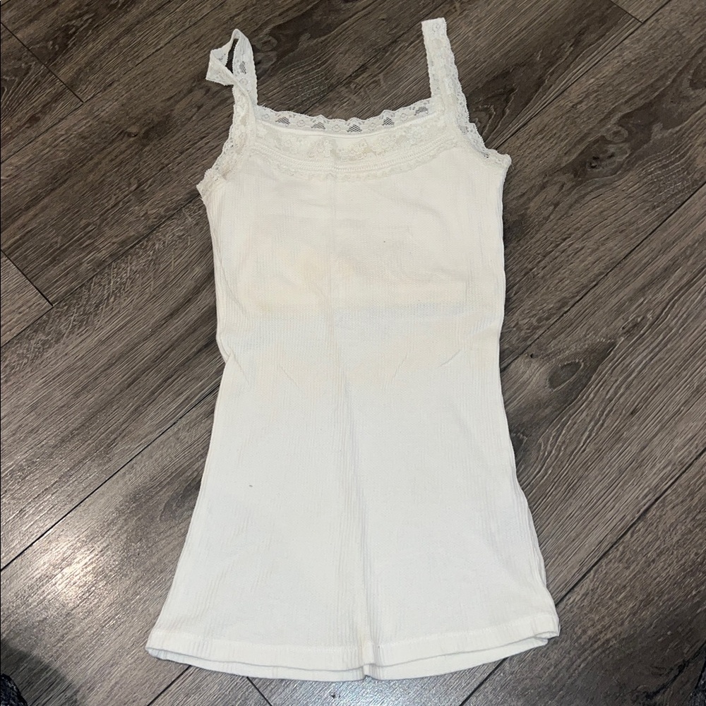 Aeropostale Cream Lace Detail Top